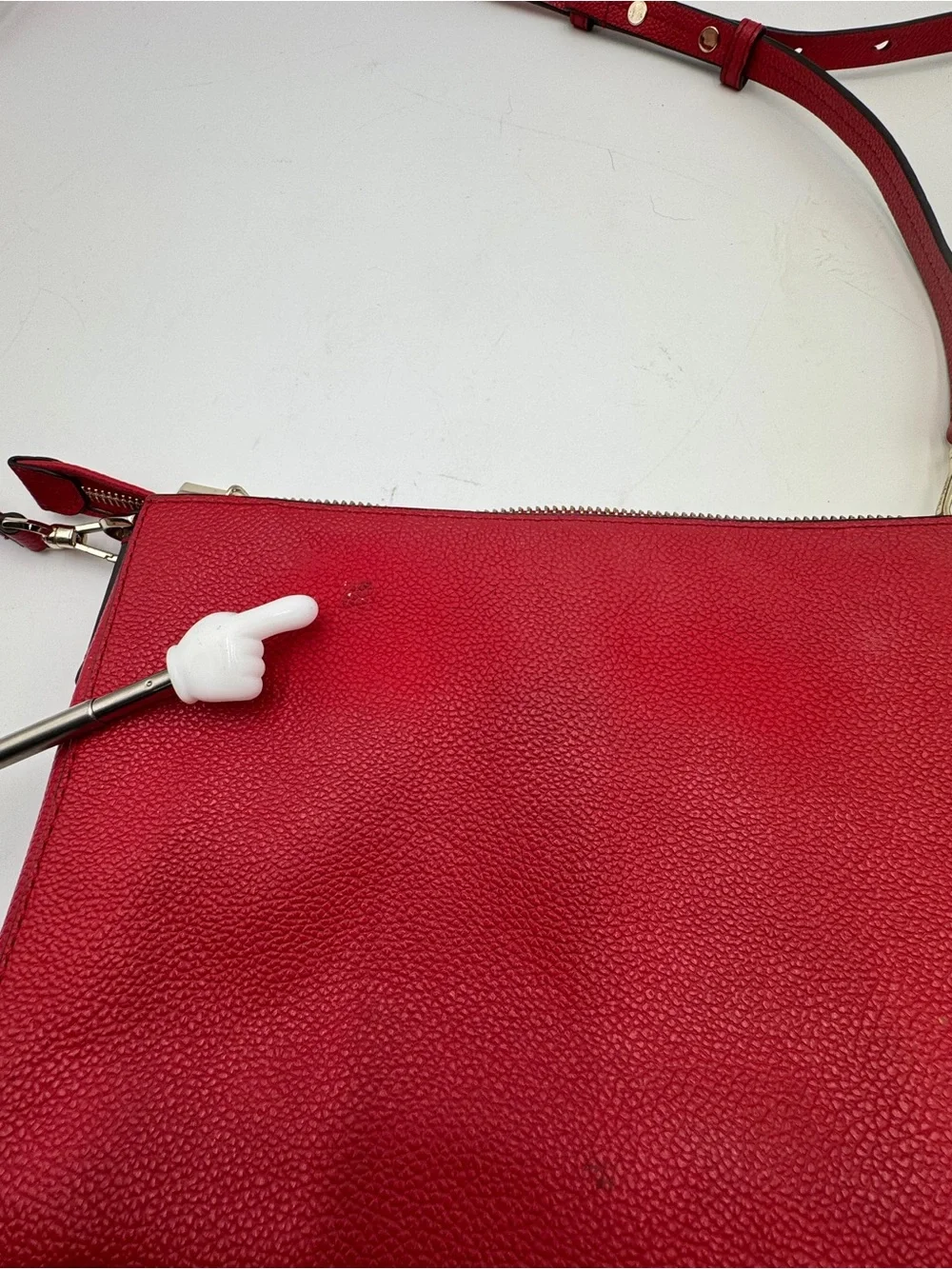 Kate Spade New York Red Pebbled Leather Crossbody Shoulder Bag Purse Dust Bag